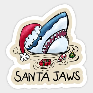 Santa Jaws- Funny Shark Christmas Gifts Sticker